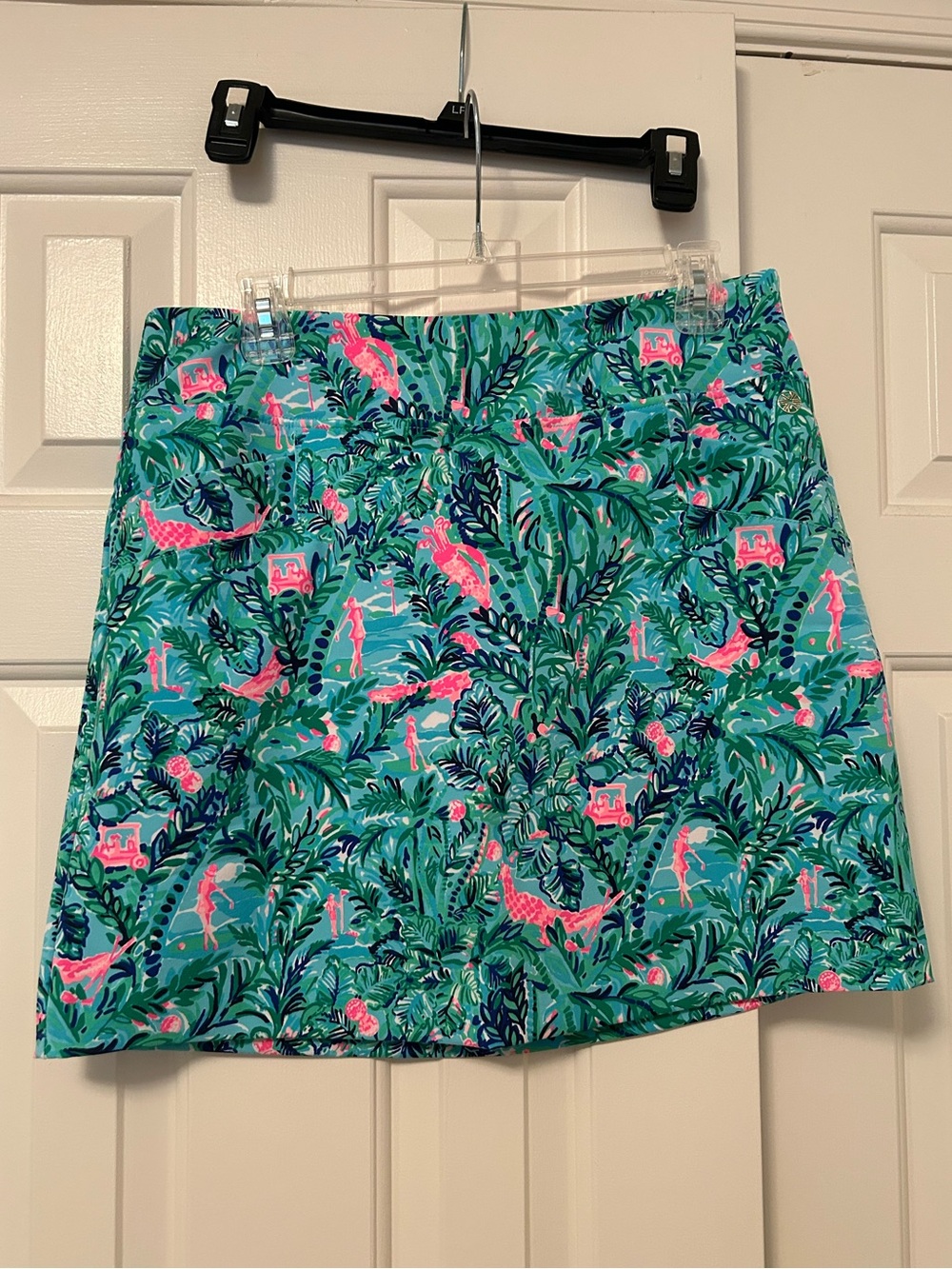 Lilly Pulitzer Luxletic Monica Golf Skort Skirt Blue Horizon Par-Fection Size 10
